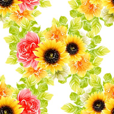 vektör çizim parlak çiçek desen arka plan
