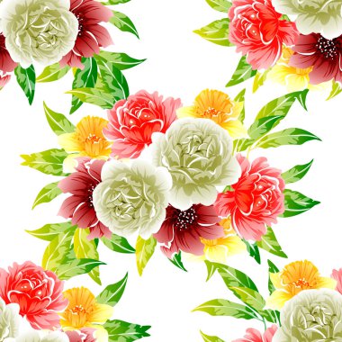 vektör çizim parlak çiçek desen arka plan