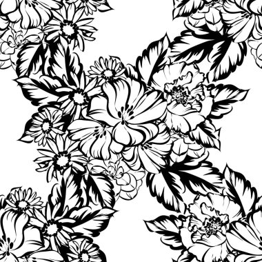 vintage çiçek deseni zemin vektör çizim