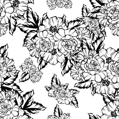 vintage çiçek deseni zemin vektör çizim