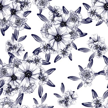 vintage çiçek deseni zemin vektör çizim