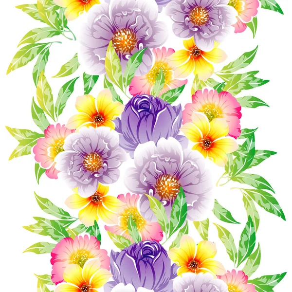 Vektor Illustration Von Hellen Blumen Muster Hintergrund — Stockvektor