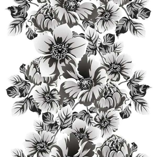 Vector Illustration Vintage Flowers Pattern Backdrop — Stock Vector