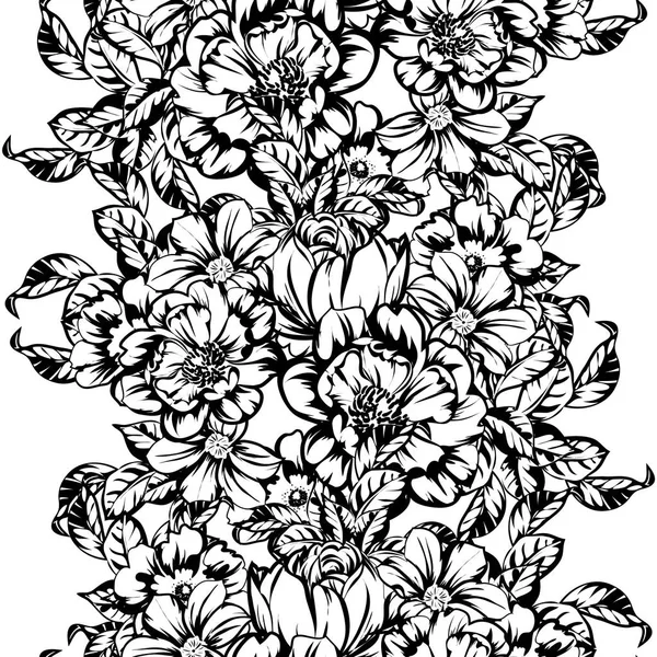 Vector Ilustración Flores Vintage Patrón Telón Fondo — Archivo Imágenes Vectoriales
