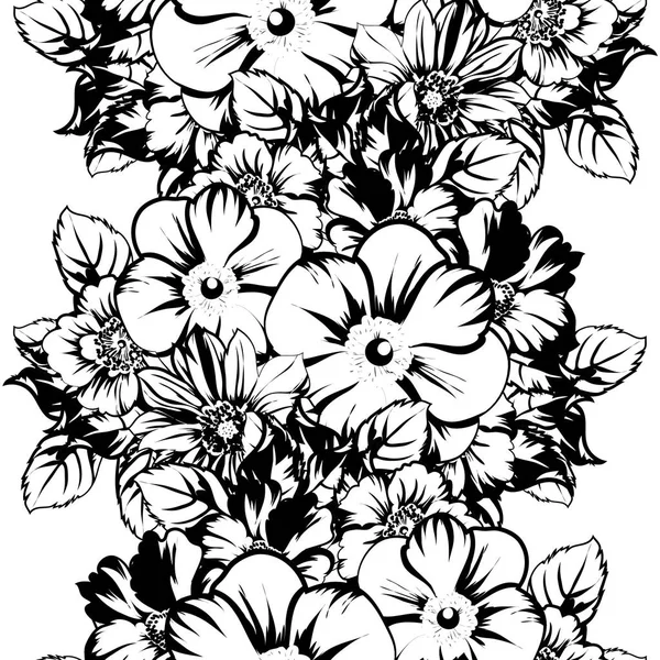 Vector Illustration Vintage Flowers Pattern Backdrop — Stock Vector