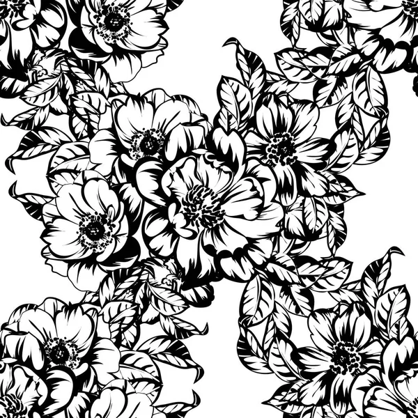 Vektorillustration Vintage Blommor Mönster Bakgrund — Stock vektor