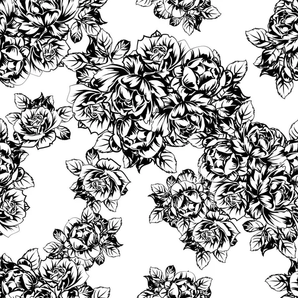 Ilustração Vetorial Flores Vintage Padrão Pano Fundo — Vetor de Stock