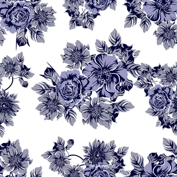 Illustration Vectorielle Motif Fleurs Vintage Toile Fond — Image vectorielle