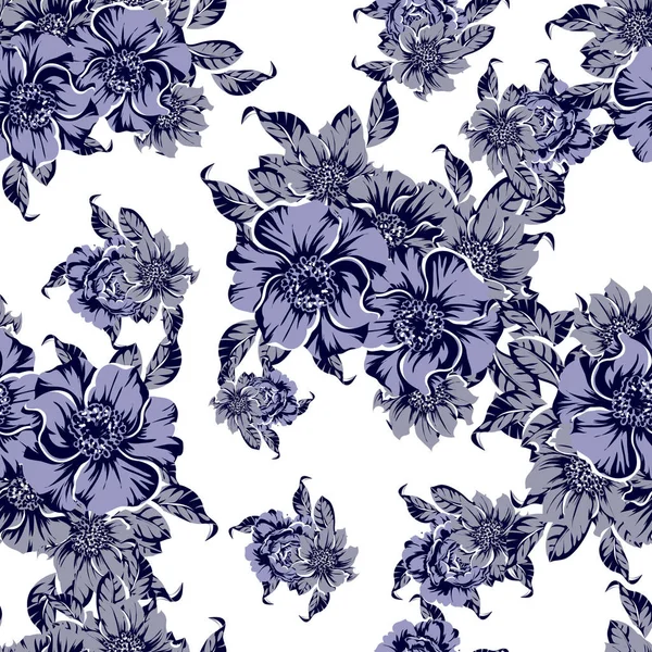 Vektor Illustration Von Vintage Blumen Muster Hintergrund — Stockvektor