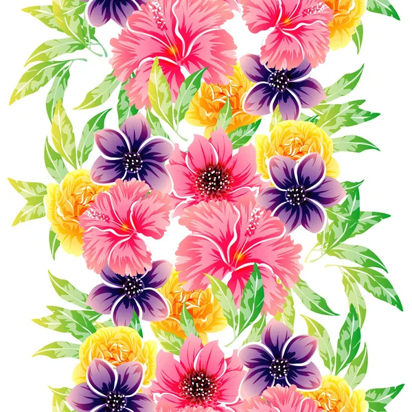 Vector Ilustración Flores Brillantes Patrón Fondo — Vector de stock