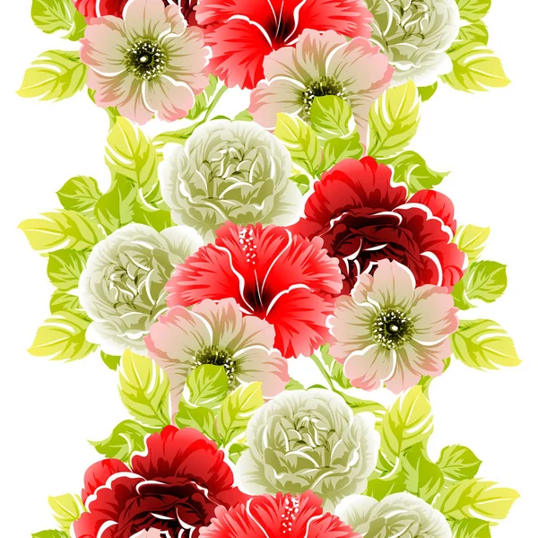 Vector Ilustración Flores Brillantes Patrón Fondo — Vector de stock