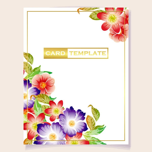 有色邀请卡的向量例证 复古样式花样式 — 图库矢量图片