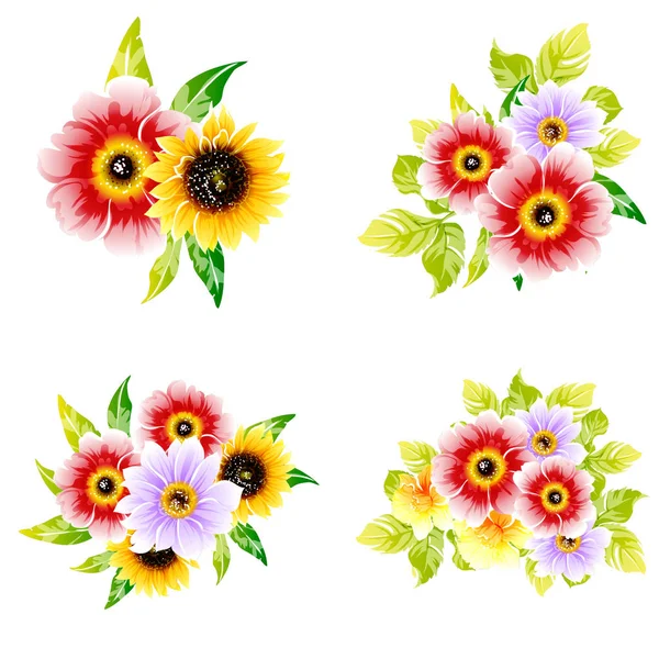 Vectorillustratie Van Heldere Bloemen Patroon Achtergrond — Stockvector