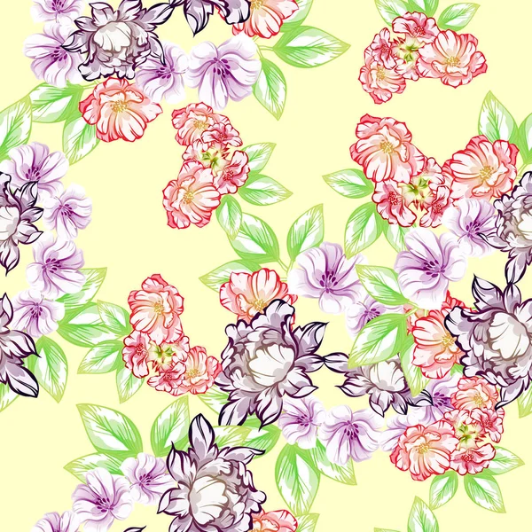 Vektor Illustration Von Hellen Blumen Muster Hintergrund — Stockvektor