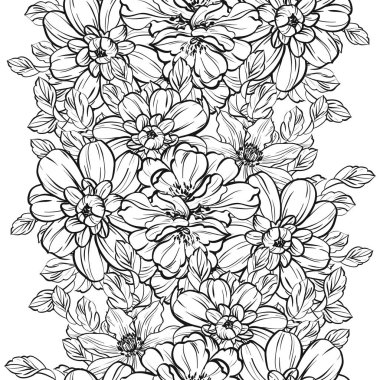 vintage çiçek deseni zemin vektör çizim