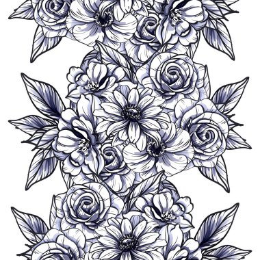 vintage çiçek deseni zemin vektör çizim