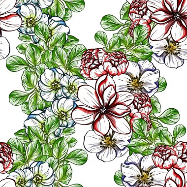 vektör çizim parlak çiçek desen arka plan