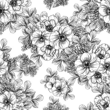 vintage çiçek deseni zemin vektör çizim