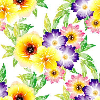 vektör çizim parlak çiçek desen arka plan