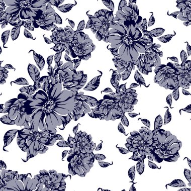 vintage çiçek deseni zemin vektör çizim