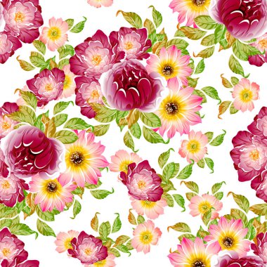 vektör çizim parlak çiçek desen arka plan