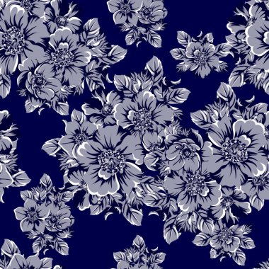 vintage çiçek deseni zemin vektör çizim