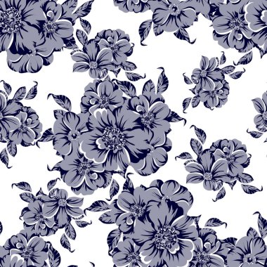 vintage çiçek deseni zemin vektör çizim