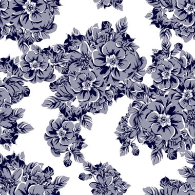 vintage çiçek deseni zemin vektör çizim