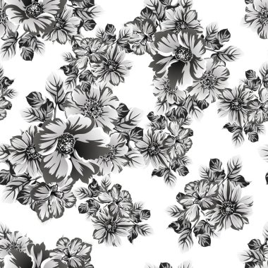 vintage çiçek deseni zemin vektör çizim