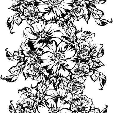 vintage çiçek deseni zemin vektör çizim