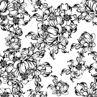vintage çiçek deseni zemin vektör çizim