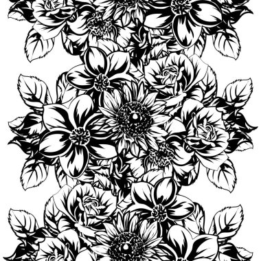 vintage çiçek deseni zemin vektör çizim