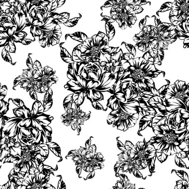 vintage çiçek deseni zemin vektör çizim