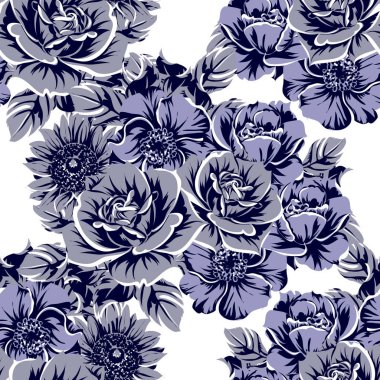 vintage çiçek deseni zemin vektör çizim