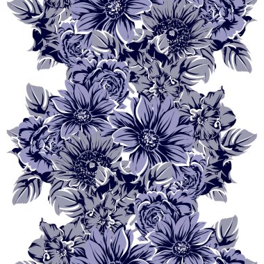 vintage çiçek deseni zemin vektör çizim