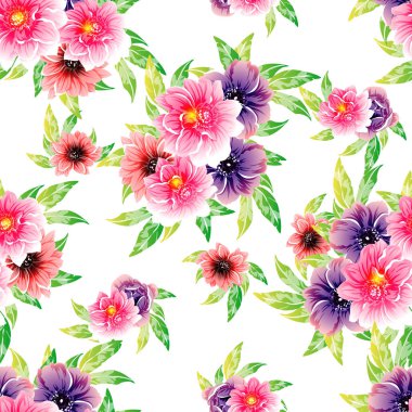 vektör çizim parlak çiçek desen arka plan