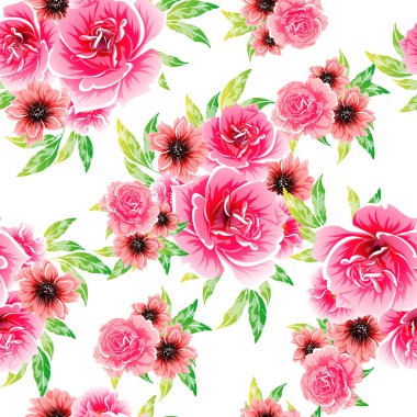 vektör çizim parlak çiçek desen arka plan