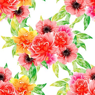 vektör çizim parlak çiçek desen arka plan