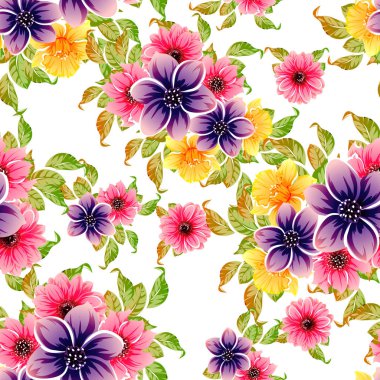 vektör çizim parlak çiçek desen arka plan