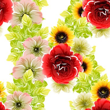 vektör çizim parlak çiçek desen arka plan