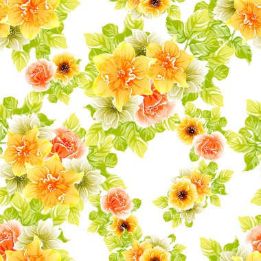 vektör çizim parlak çiçek desen arka plan