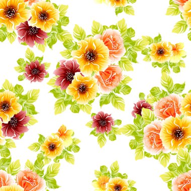 vektör çizim parlak çiçek desen arka plan