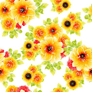 vektör çizim parlak çiçek desen arka plan