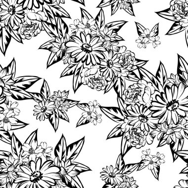 vintage çiçek desen arka plan vektör çizim