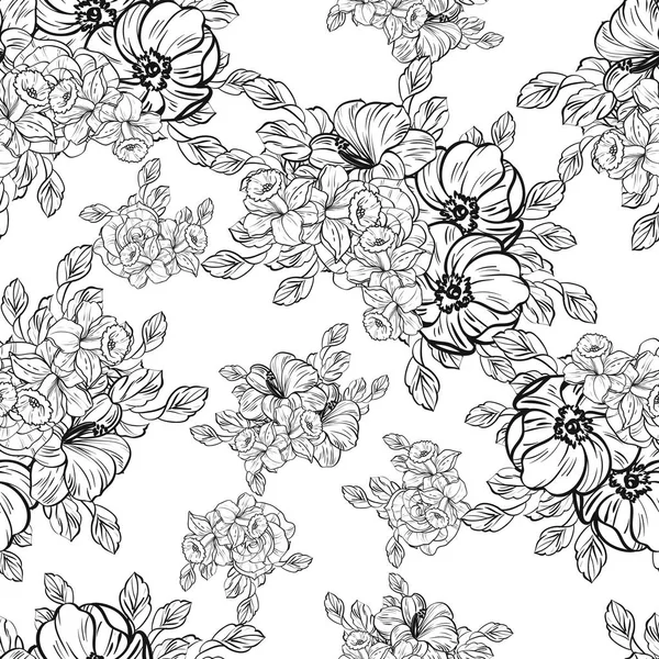 Vektor Illustration Von Vintage Blumen Muster Hintergrund — Stockvektor