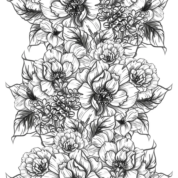 Vektor Illustration Von Vintage Blumen Muster Hintergrund — Stockvektor