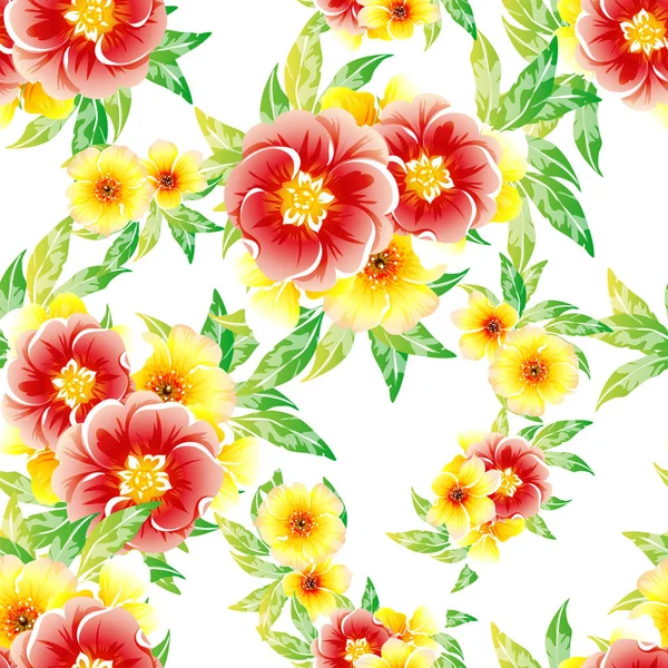 Vektor Illustration Von Hellen Blumen Muster Hintergrund — Stockvektor