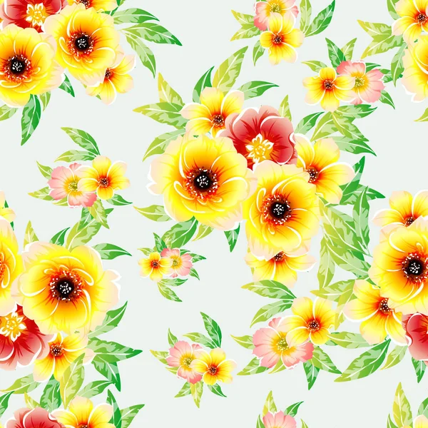 Vektor Illustration Von Hellen Blumen Muster Hintergrund — Stockvektor