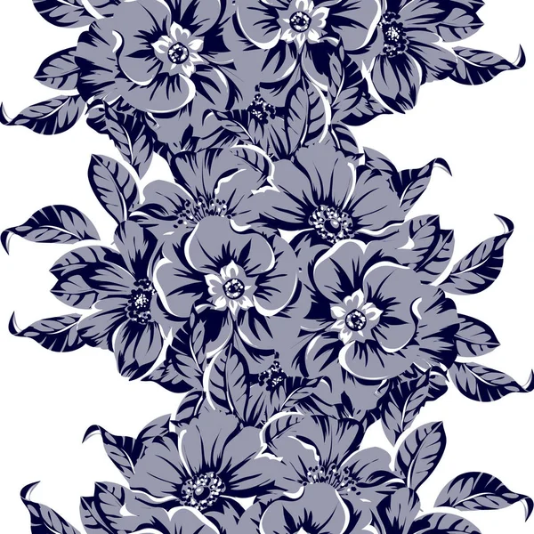 Ilustração Vetorial Flores Vintage Padrão Pano Fundo — Vetor de Stock