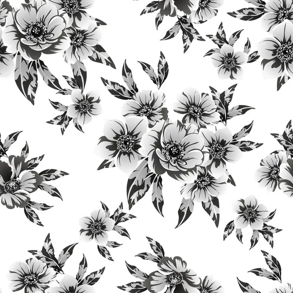 Vector Illustration Vintage Flowers Pattern Backdrop — Stock Vector